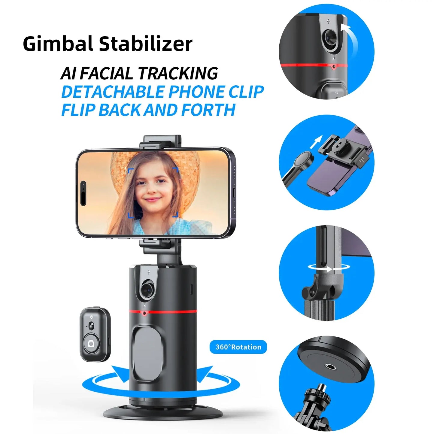 Auto Face Tracking Tripod with Stabilizer